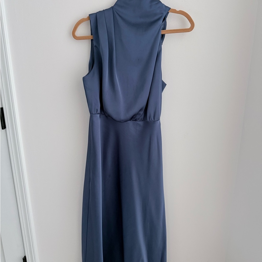 Lulu's Blue Cowl Neck Sheath Dress